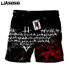 LIASOSO 3d Print Creative Joker Haha Men's Shorts Beach Casual Shorts Boardshorts Trousers boxer Shorts/trunks  X2703