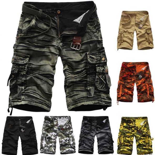 Summer Camo Cargo Shorts Cotton Military Camouflage Male Jogger  Camo Cargo Shorts Men  Casual Male Loose Work Shorts Men Camouf
